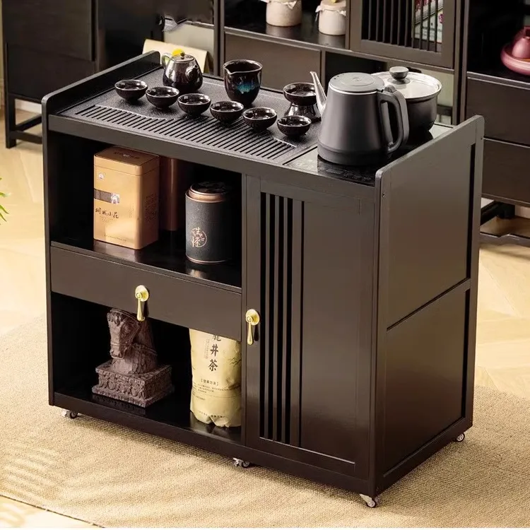新中式泡茶桌可移动家用茶台茶车烧水壶自动一体茶水柜阳台茶边几