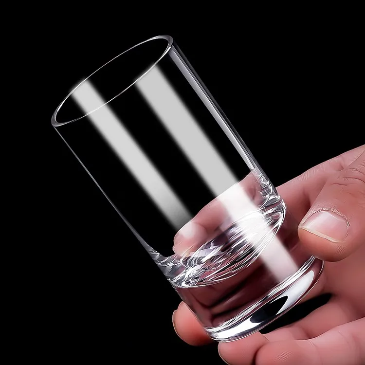 二两白酒杯家用水晶玻璃shot子弹杯直身酒杯100ml带收纳架套装