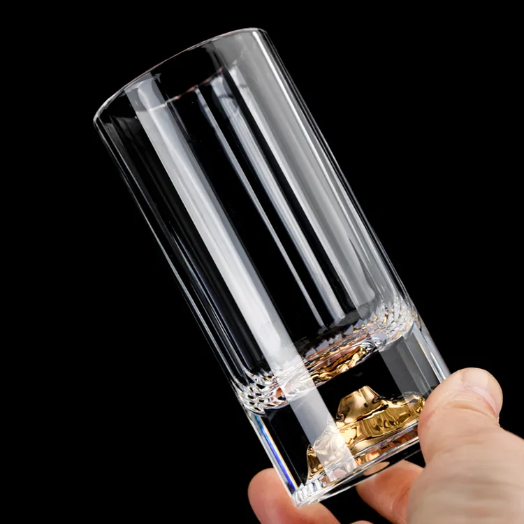 钻石金箔二两白酒杯套装家用轻奢水晶玻璃一两品酒杯创意个性酒具