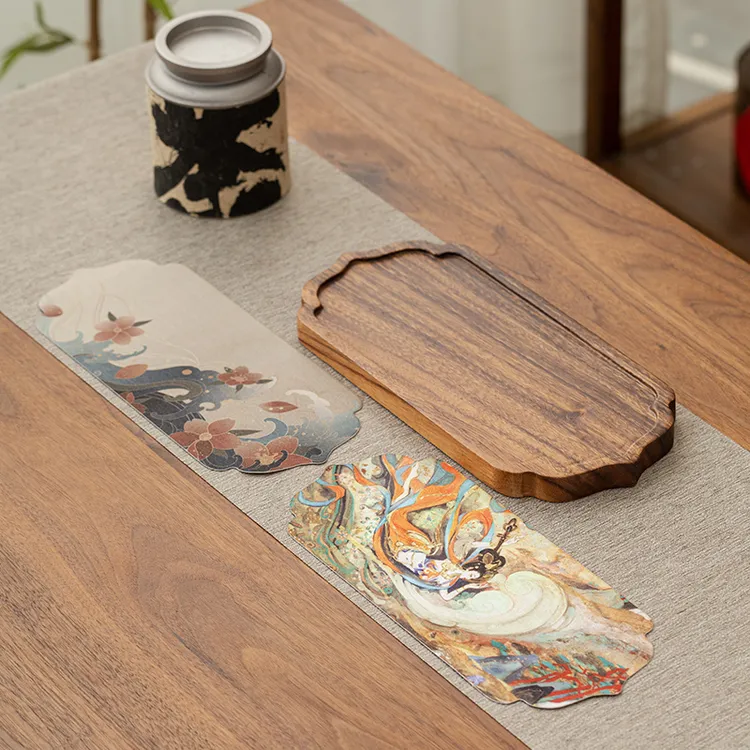 家用茶盘托盘小型实木干泡盘新中式高级感茶台高档胡桃木质收纳盘