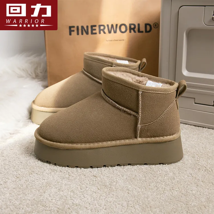 回力女鞋2025冬季爆款厚底保暖高帮鞋百搭潮流加绒时尚休闲雪地靴