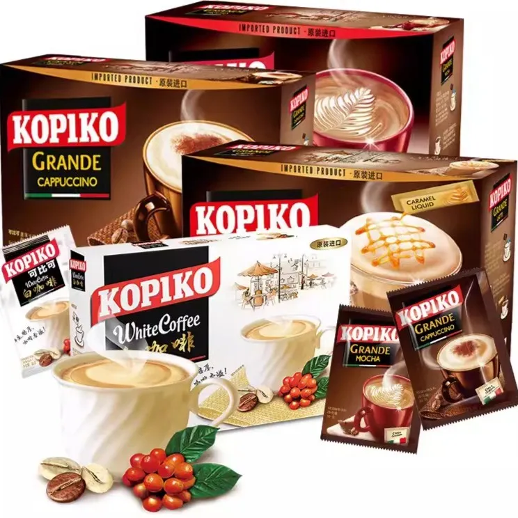 KOPIKO/可比可印尼进口白咖啡卡布奇诺/摩卡/拿铁盒装奶味多香浓