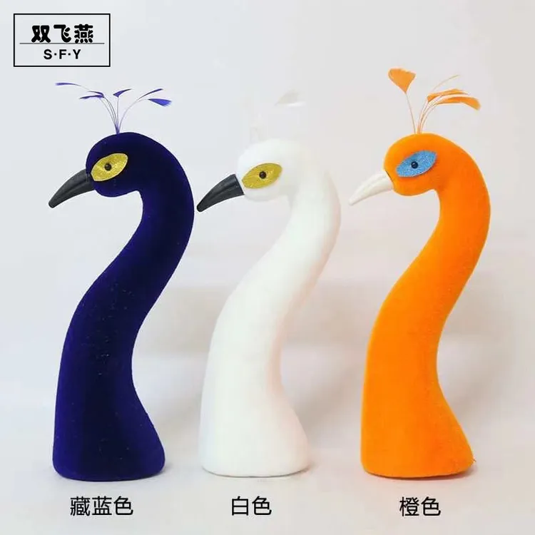 仿真孔雀头开业花篮模型婚庆道具装饰花束摆件装饰品鲜花元旦花束