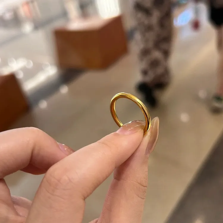 钛钢戒指 不掉色经典实心小素圈百搭简约食指戒Y007