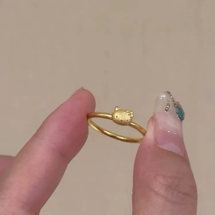 钛钢戒指 不掉色可爱风Kitty猫戒指简约时尚甜美食指戒B136
