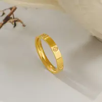 钛钢戒指 不掉色轻奢高级感米字戒指简约大气百搭素圈戒指A401