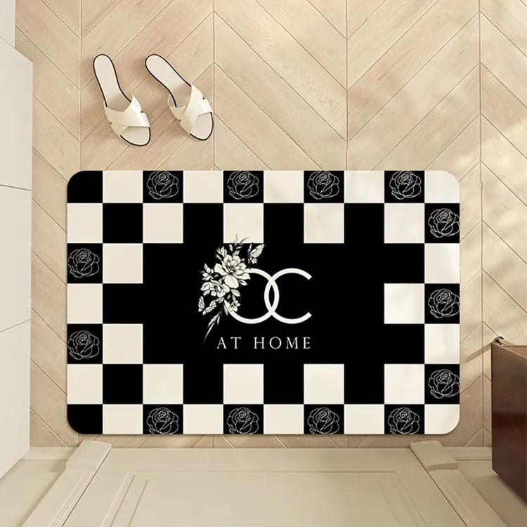 硅藻泥奶油风卫生间地垫浴室吸水脚垫厕所门口踩屎垫速干防滑软垫