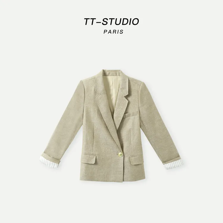 MCOMINILIVES①「千金西装」亚麻金丝线轻奢气质秋季西服外套TT-W879