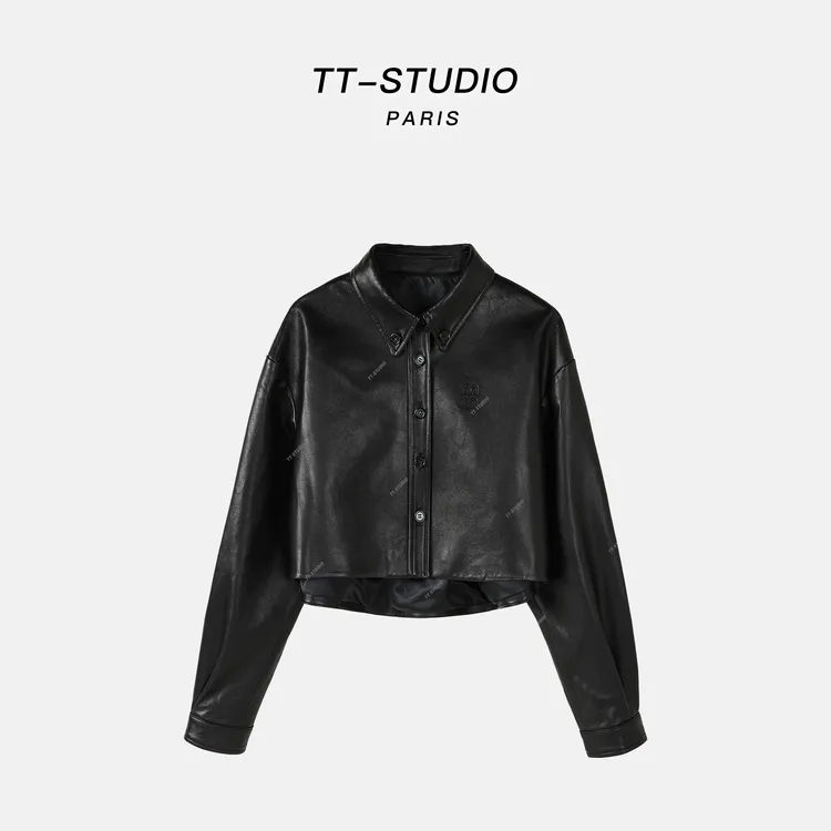 MCOMINILIVES「夜猫」新西兰进口绵羊皮轻奢休闲真皮皮衣TT25010