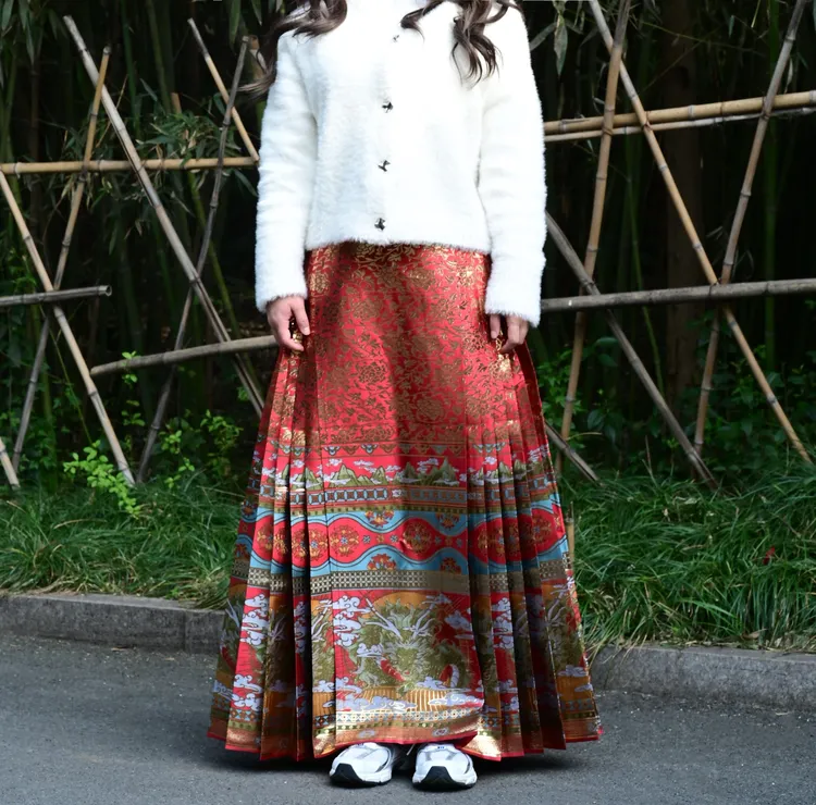 与风阁【满地金】明制汉服新中式马面裙高腰