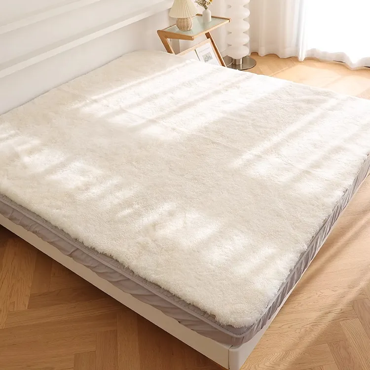 羔羊毛床毯羊皮毛一体短毛床毯卷毛床毯整张羊皮纯羊毛床毯