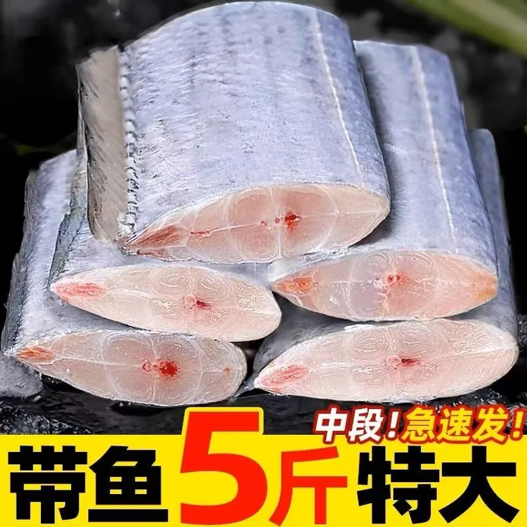 【顺丰】精选东海小眼带鱼油带鱼 精品带鱼段带20%保护冰-5斤