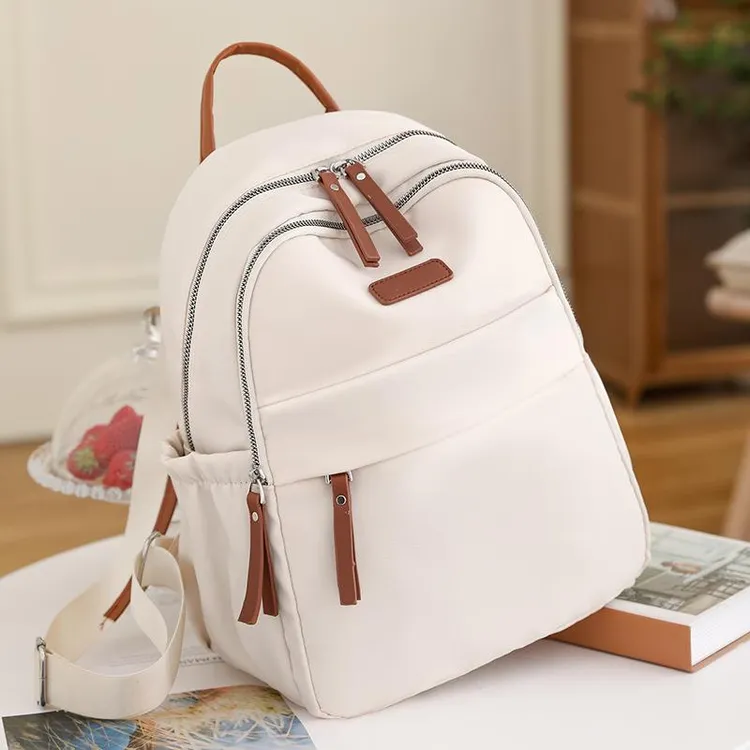 防水韩版新款时尚牛津布双肩包女休闲旅行女士背包轻便简约学生包