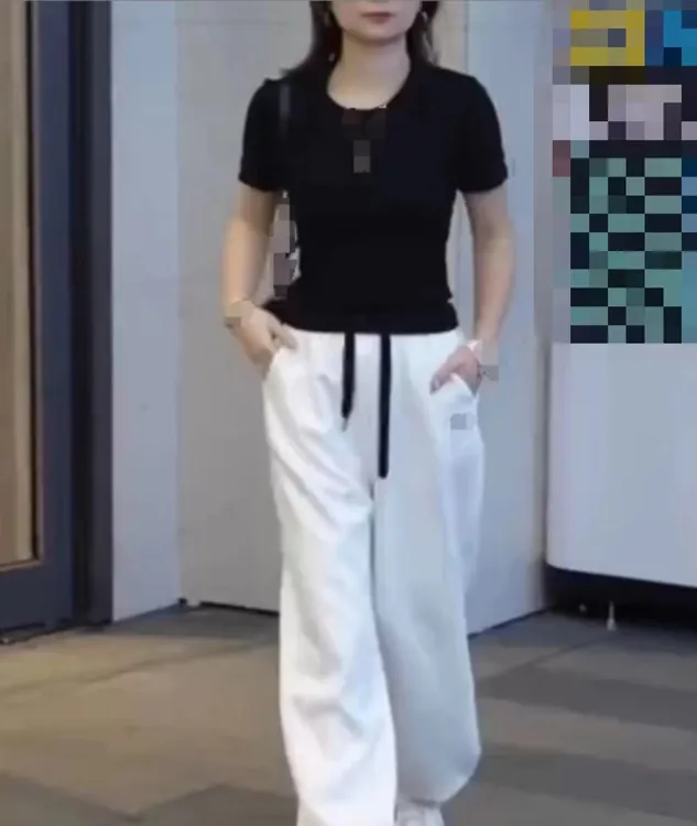 夏季新款显瘦黑色T恤宽松休闲裤时尚女装8