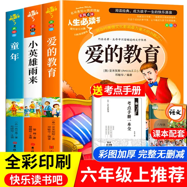 【六年级上册必读】课外书阅读推荐 小英雄雨来 爱的教育 童年书籍