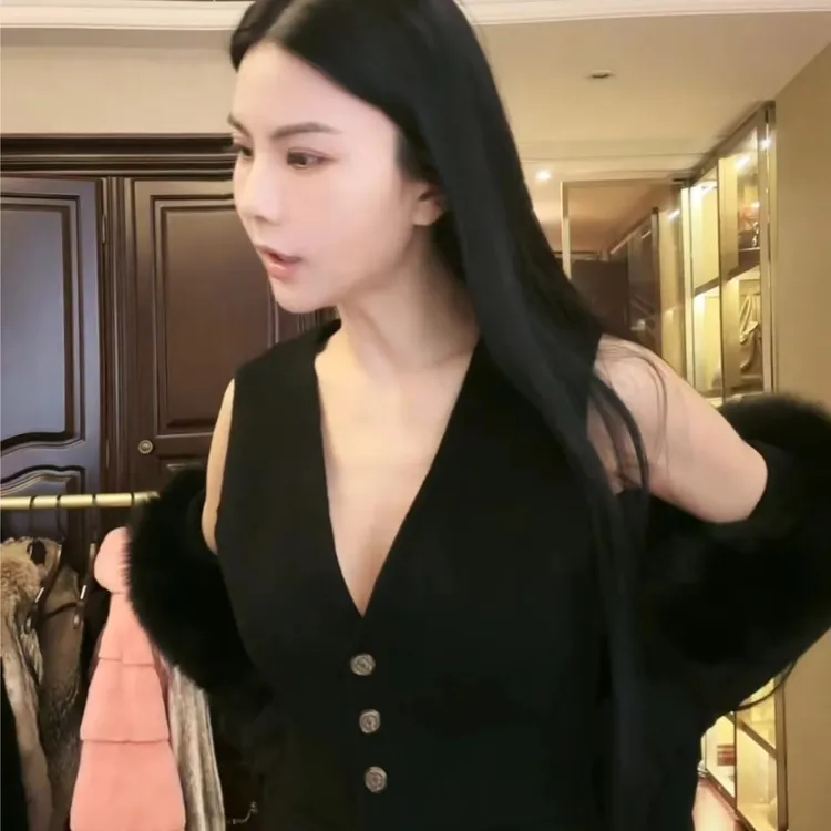 魏元高定/黑色马甲西装三件套-0572