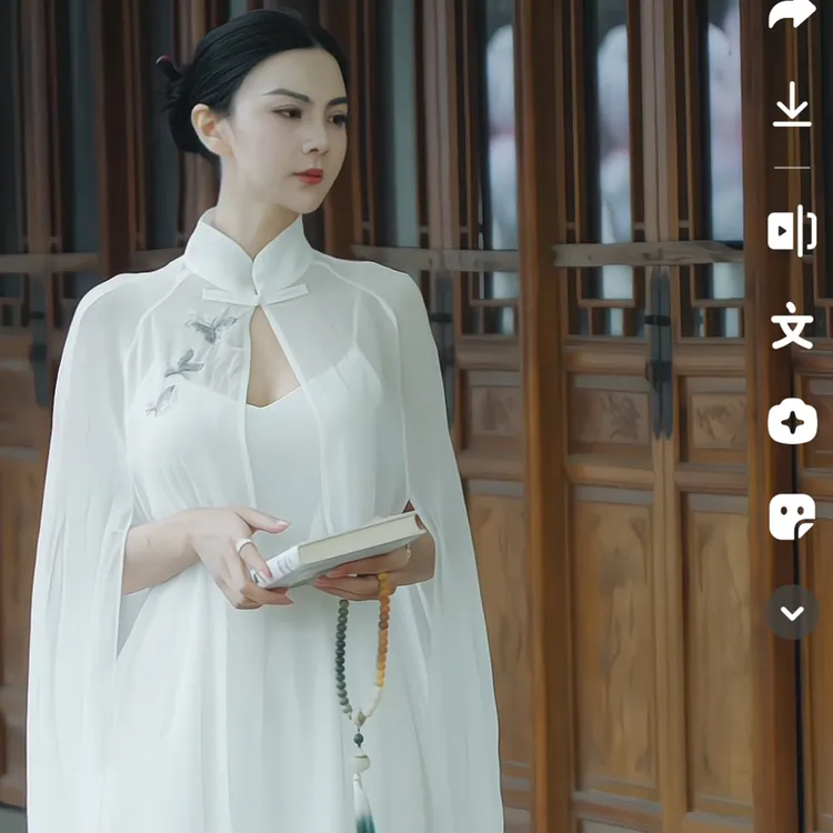 魏元高定/v领吊带蝴蝶大摆短款连衣裙-0099