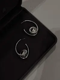 “地球”小众个性银色设计师欧美圈圈设计感耳饰耳环