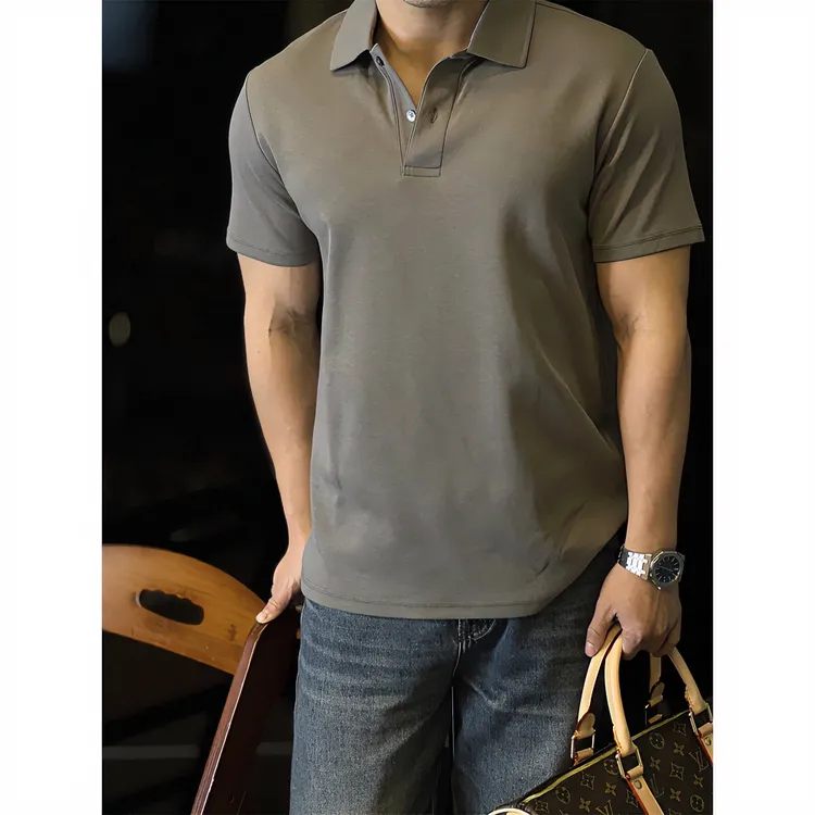简素Design透气polo衫短袖T恤男士休闲新款弹力春夏季男男生