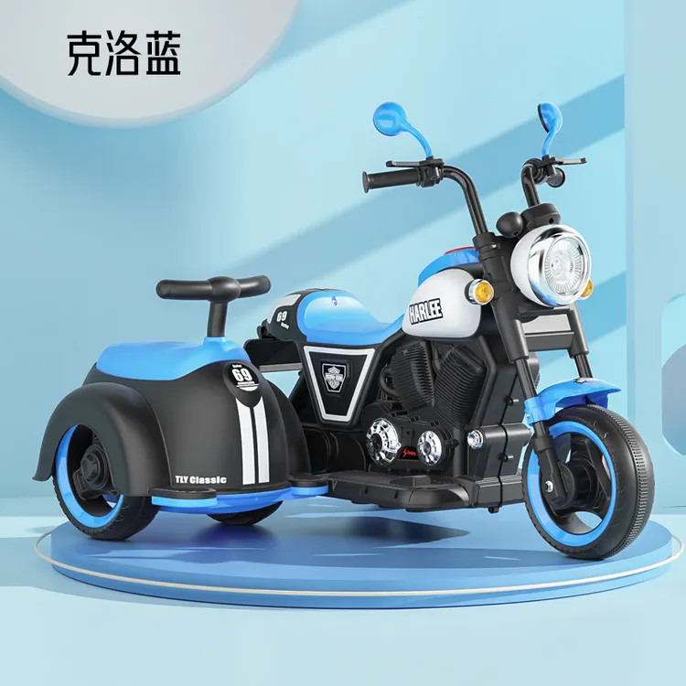 儿童电动跨子摩托车超威电瓶 双驱 遥控