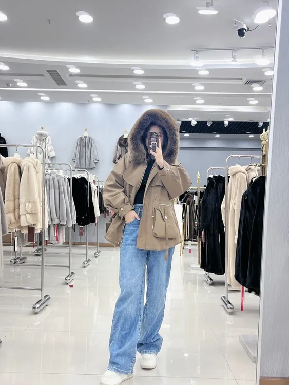 HW七七家299韩版秋冬T毛内胆女派克中长