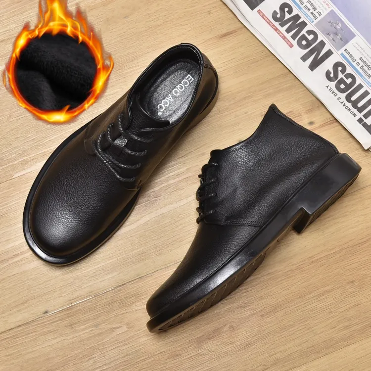 ECQO ACC头层牛皮秋冬马丁靴休闲百搭男鞋马丁靴男款英伦鞋子男款