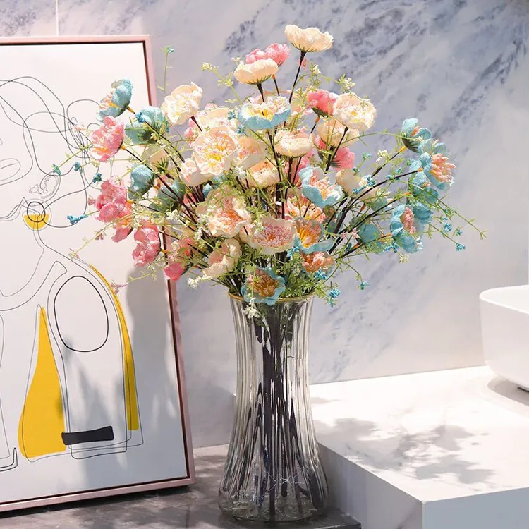 轻奢仿真杜鹃花婚礼布景家居阳台装饰礼物假花diy客厅过年装饰