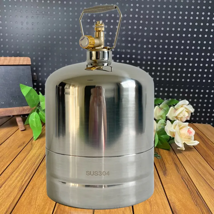 4.6/304不锈钢空罐大容量户外露营便携循环使用加厚升级铜阀头