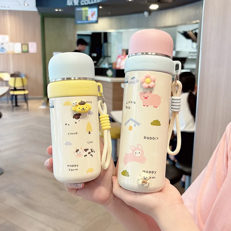保温杯女可爱学生上学专用水杯高颜值茶水分离男户外保温杯女生
