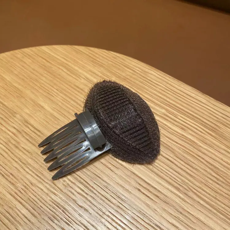 简约黑色垫发蓬松五齿插梳顶夹