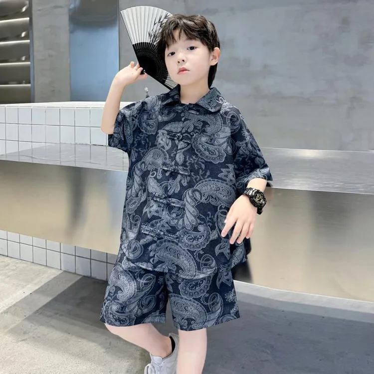 儿童装男童汉服夏装套装2025新款中国风男孩中大童唐装短袖夏季潮