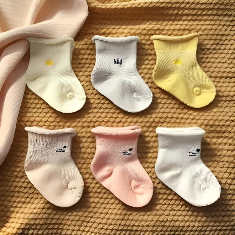 婴儿袜子新生儿0-3个月超小宝宝袜子松口薄款透气婴幼儿袜子春秋