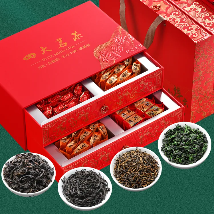 福建四大茗茶 铁观音金骏眉正山小种肉桂礼盒装共512g