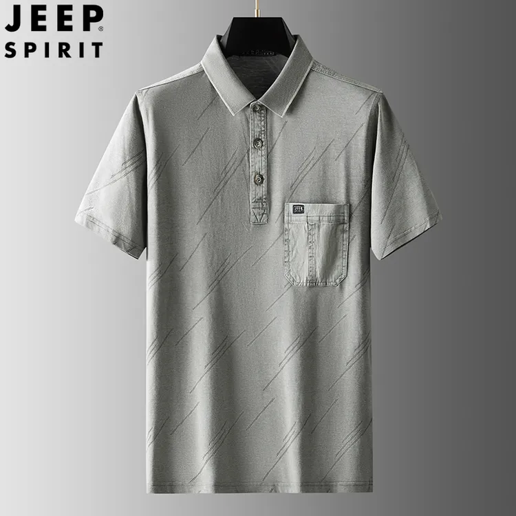 JEEP吉普正品2024新款夏季爸爸短袖T恤美式复古休闲POLO衫男装