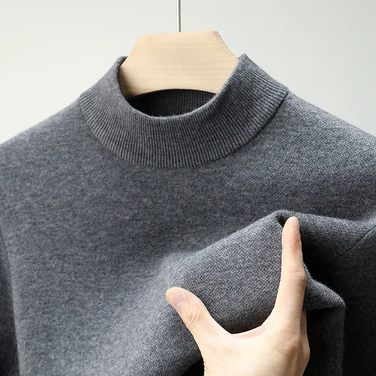 【500g四平加厚】特厚款100%纯羊毛衫冬季半高领加厚保暖羊毛打底衫