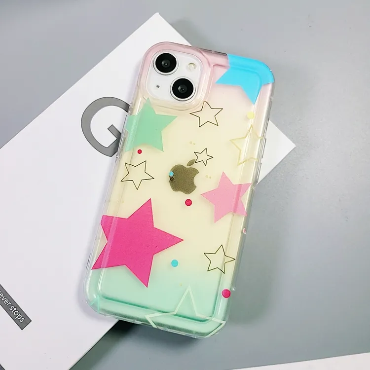 个性撞色星星苹果14/iphone13promax手机壳12/11透明xr/xs软8plus
