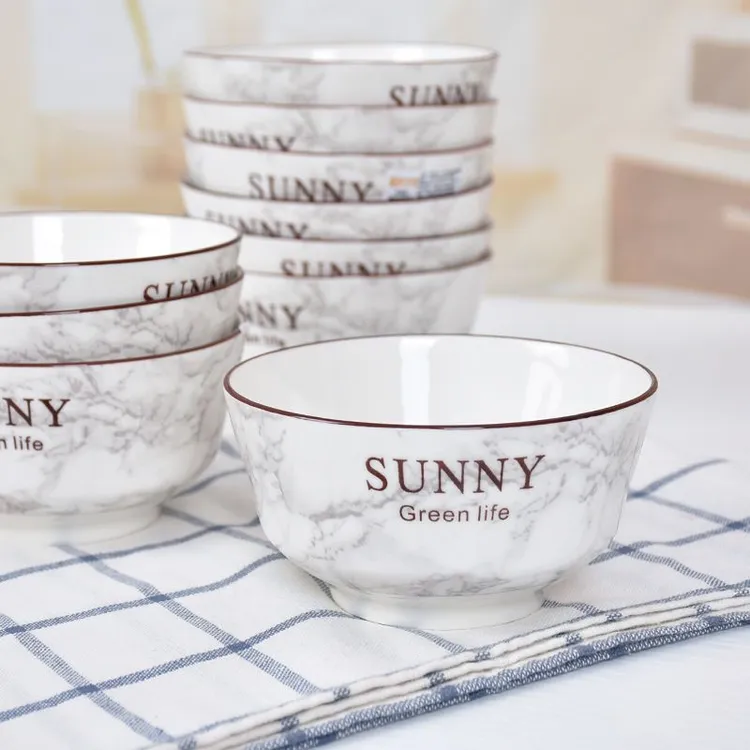 2025新款欧式吃饭碗网红防烫陶瓷碗家用饭碗高颜值个性米饭碗大碗