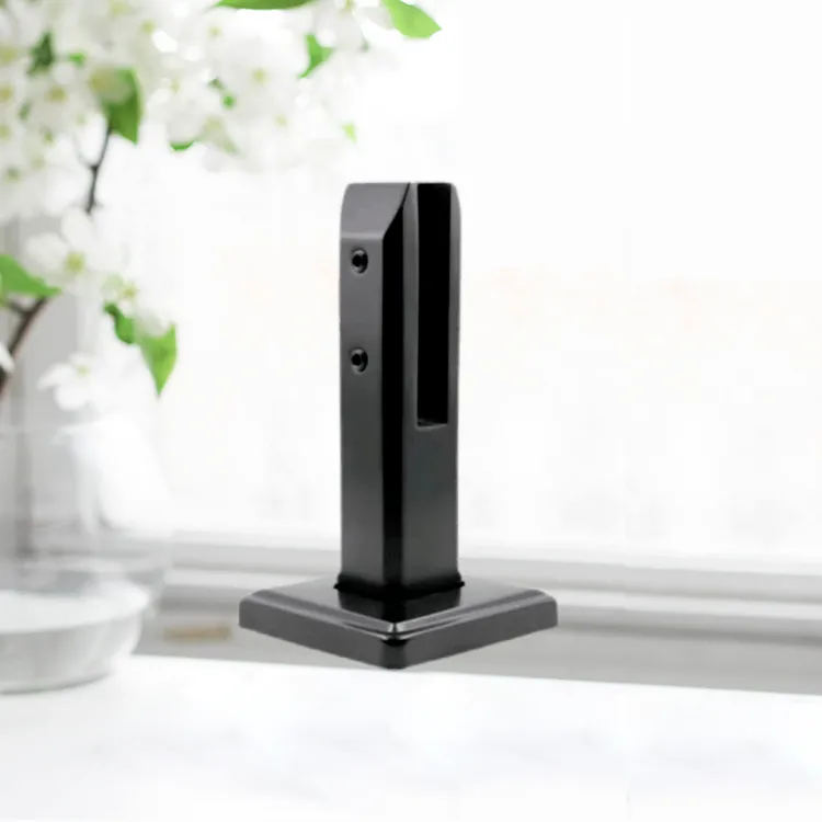 定制链接不锈钢泳池夹铝扶手哑光黑楼梯扶手固定底座