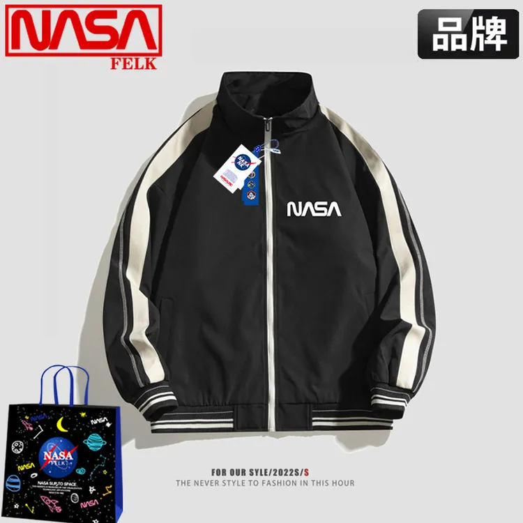 NASA联名美式男士外套男春秋季立领2024新款休闲潮牌学生男款夹克