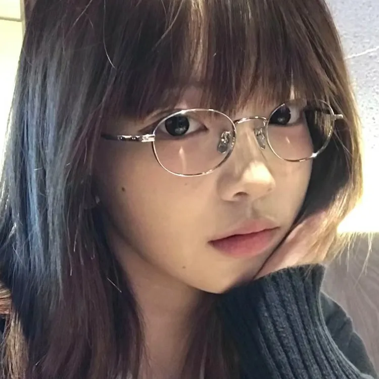 miu系小框眼镜女高级感近视可配度数书呆子复古素颜椭圆眼睛框架-