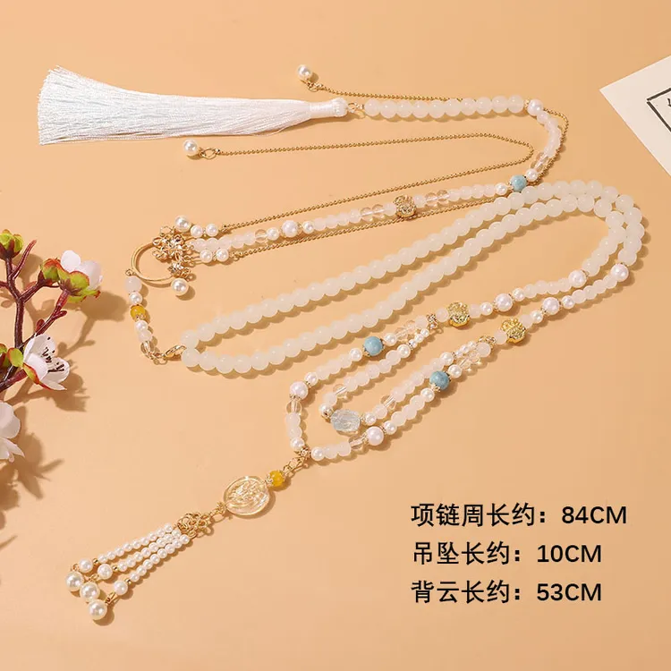 铜合金项链 新中式璎珞长背云项链小众百搭古风汉服马面裙国风