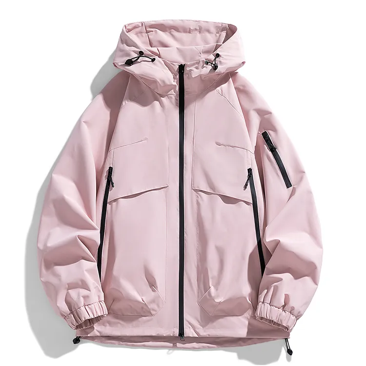 高档情侣连帽个性夹克上衣男女秋季休闲百搭冲锋衣时尚品质外套
