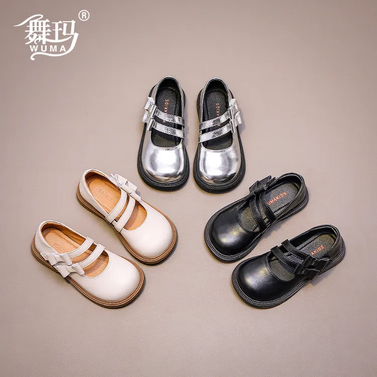 女童鞋子儿童真皮公主鞋2025新款春秋款宝宝软底洋气小皮鞋433485
