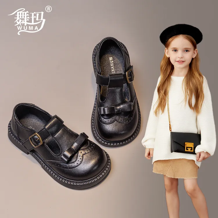 女童单皮鞋2025春季新款小女孩英伦风中小童宝宝鞋软底223850