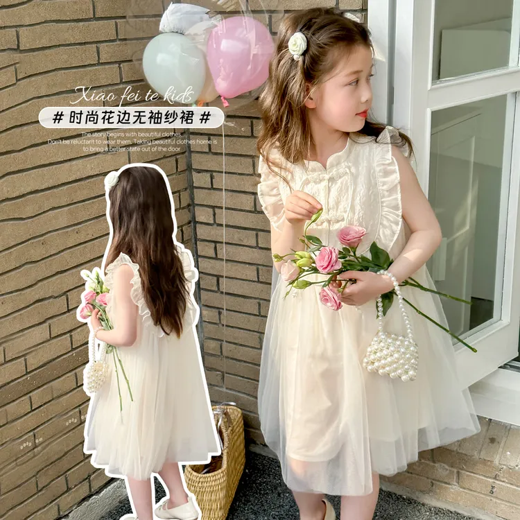 小菲特夏季新款女童国风6-12岁女宝宝中大童裙子连衣裙 QDQX40982