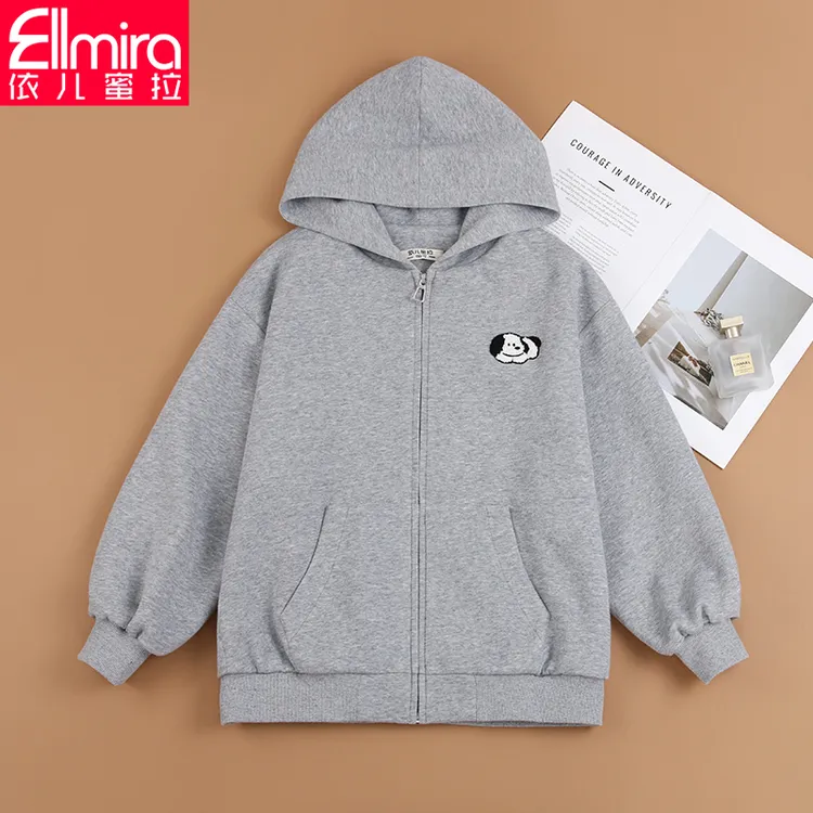 8546女童外套开衫秋装儿童上衣卫衣长袖2024新款女大童潮洋气薄款