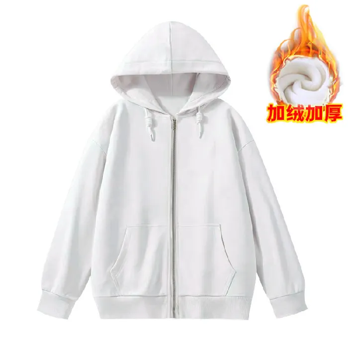 新款百搭开衫加绒加厚卫衣女运动休闲连帽宽松潮流学生ins韩版