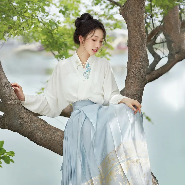 无衣饮羽【满庭芳】五色织金纱马面裙明制汉服日常夏季轻薄中国风
