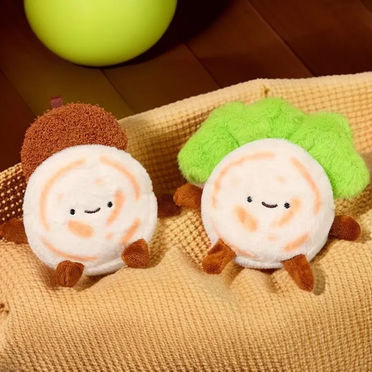 可爱圆乎乎馍馍挂件西安特色肉夹馍毛绒公仔钥匙扣创意潮玩偶礼物