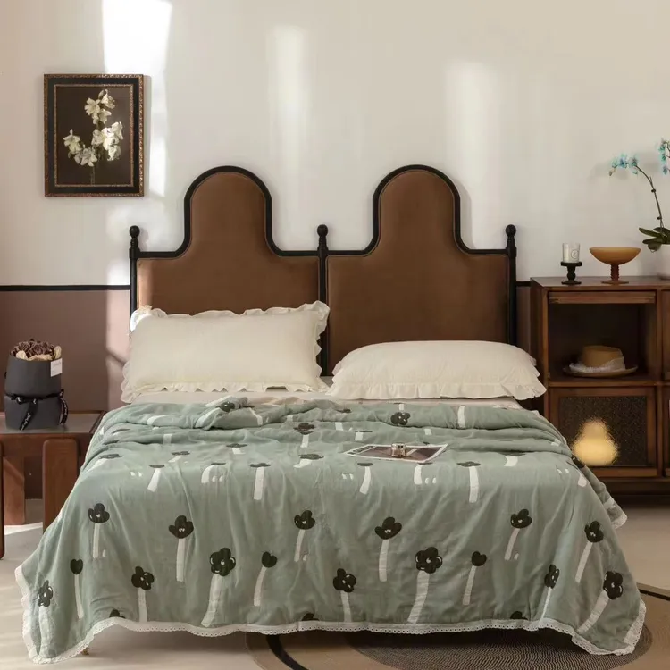 蘑菇 泡芙五层纱午睡凉感夏季蓬松柔软大豆被子舒适透气轻奢亲肤